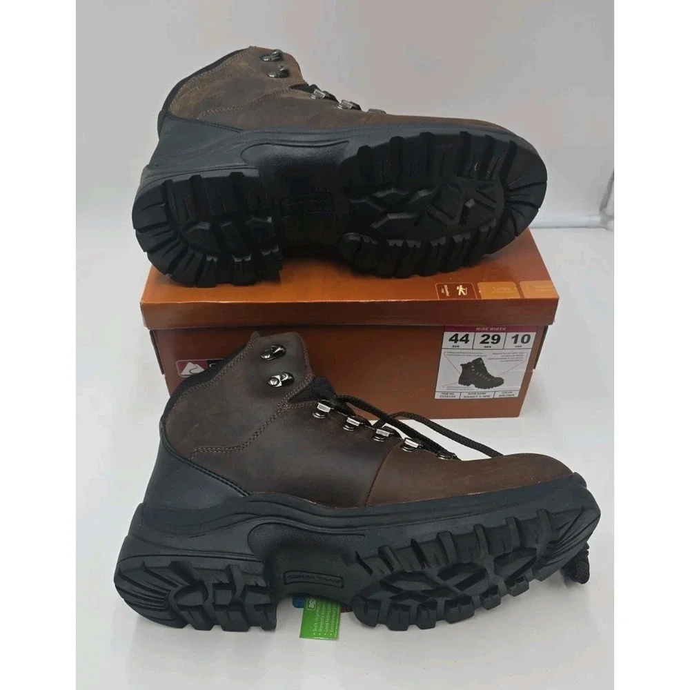 Mens Brown Leather Sneakers Size 10 W Ozark Trail Hiking Shoes NEW